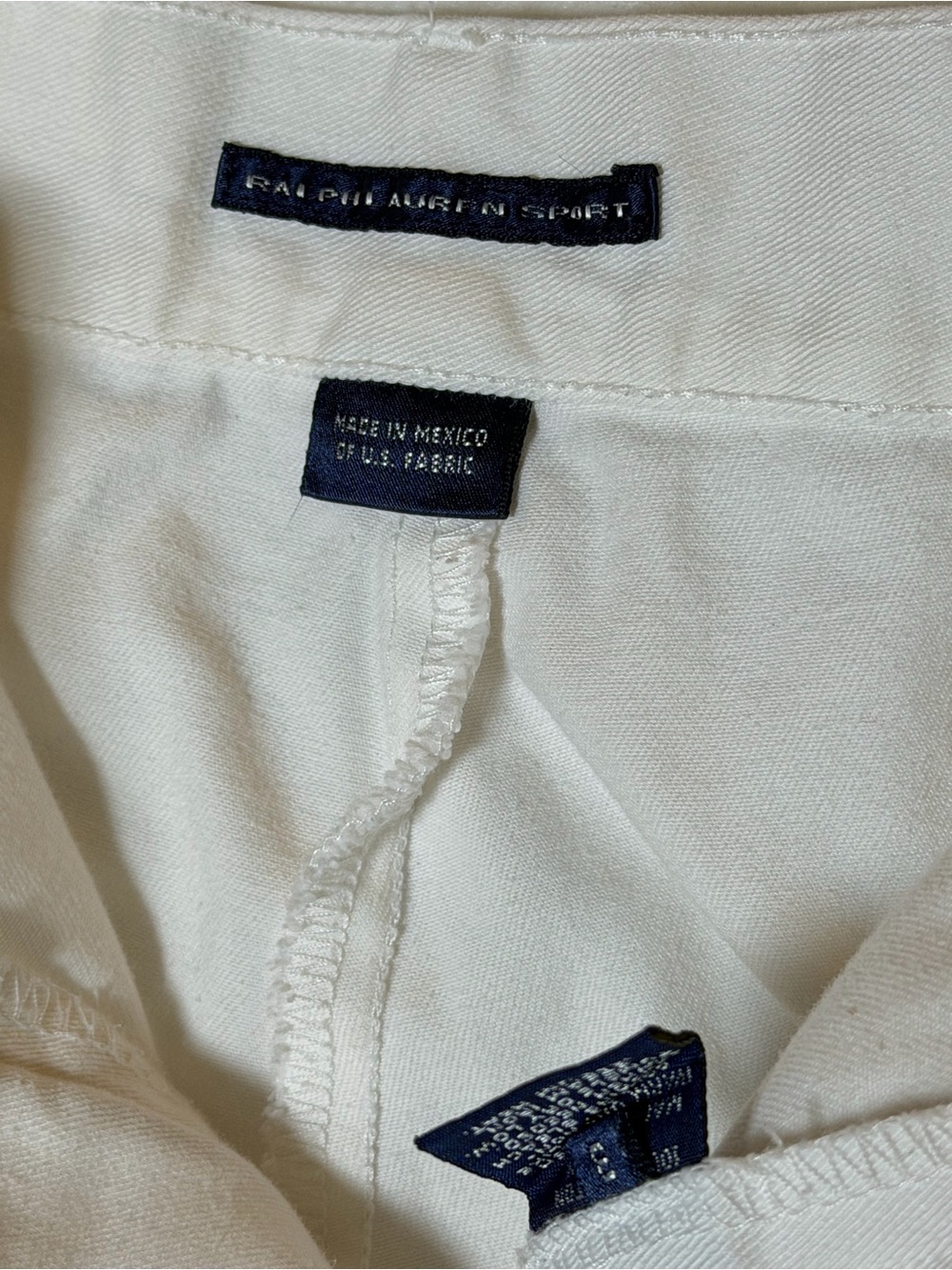 VTG Ralph Lauren Sport White Cropped Capri Pants Wide Leg Twill Women’s 8 - Picture 3 of 5